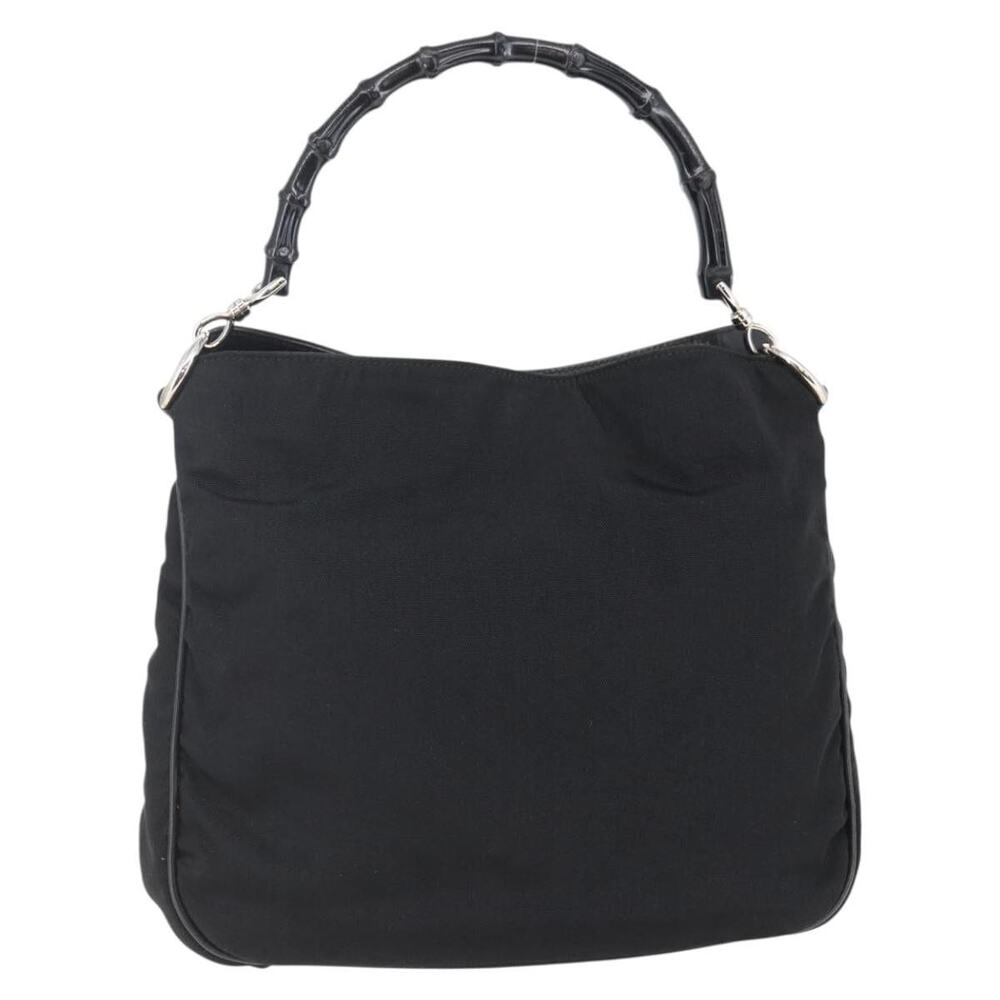 Gucci Bamboo Nylon Handbag Black